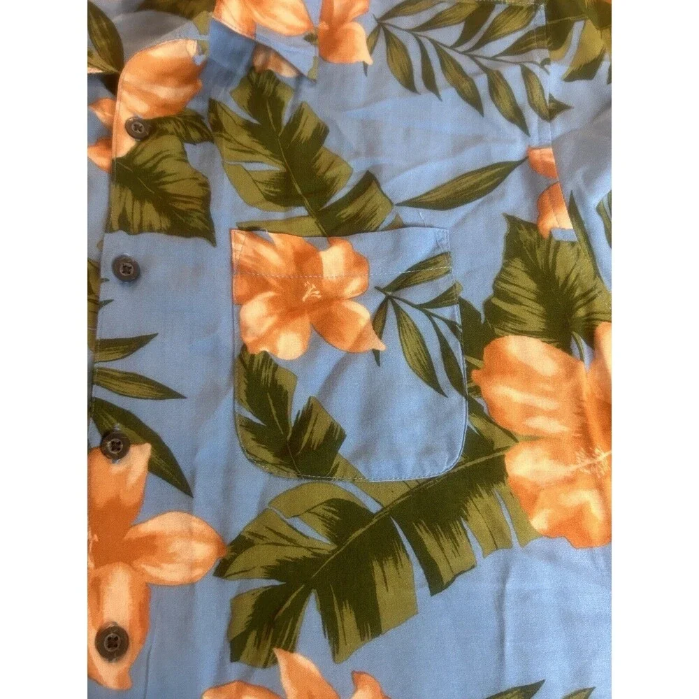 Panama Jack Men’s Hawaiian Shirt. Large. Button Up. Short Sleeve. French Blue